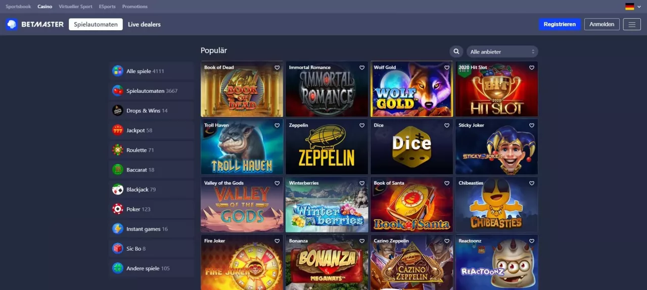 Betmaster Spielautomaten