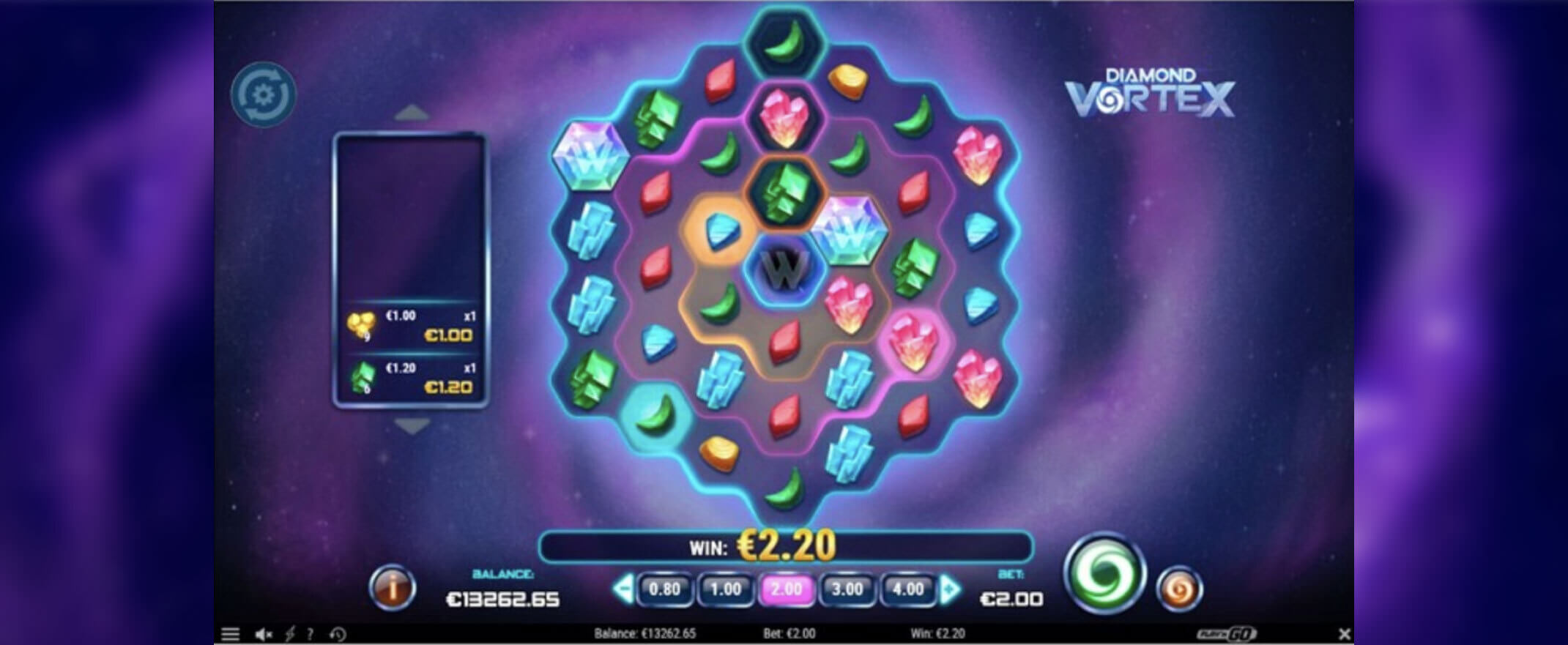 Diamond Vortex slot screenshot