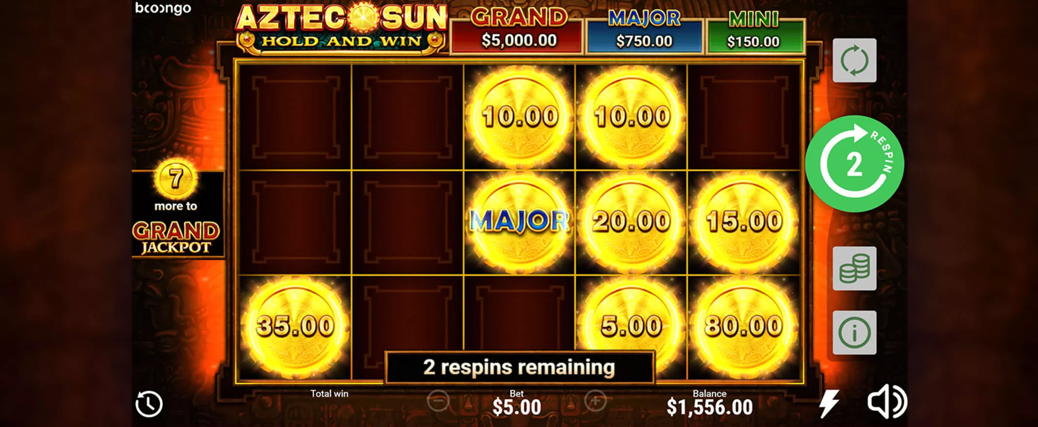 Aztec Sun Hold and Win Slot Review Screenshot