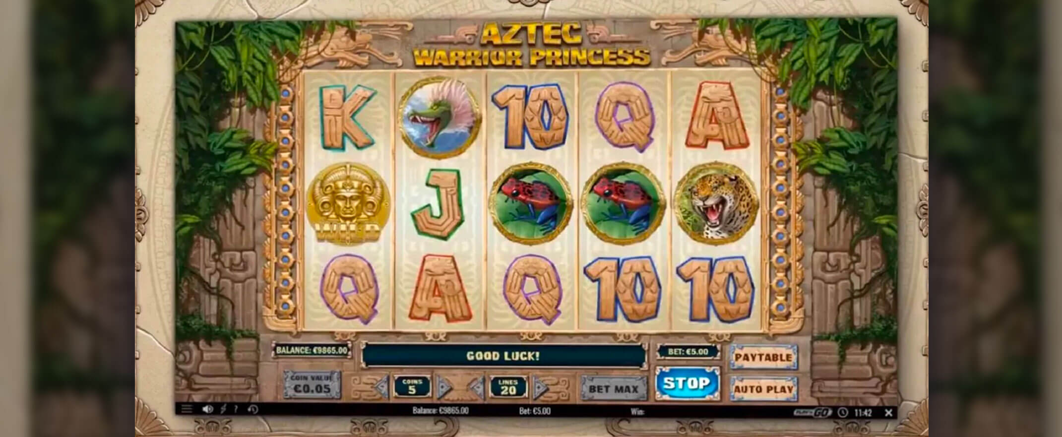 aztec warrior princess slot screenshot