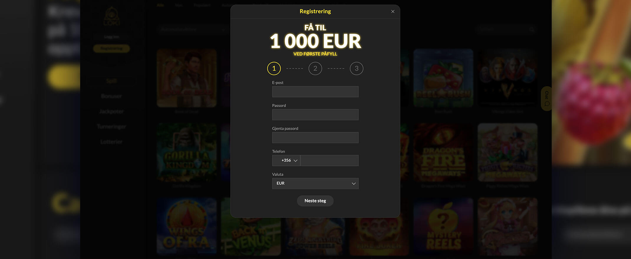 Slik Registrerer Du Deg Hos Loki Casino