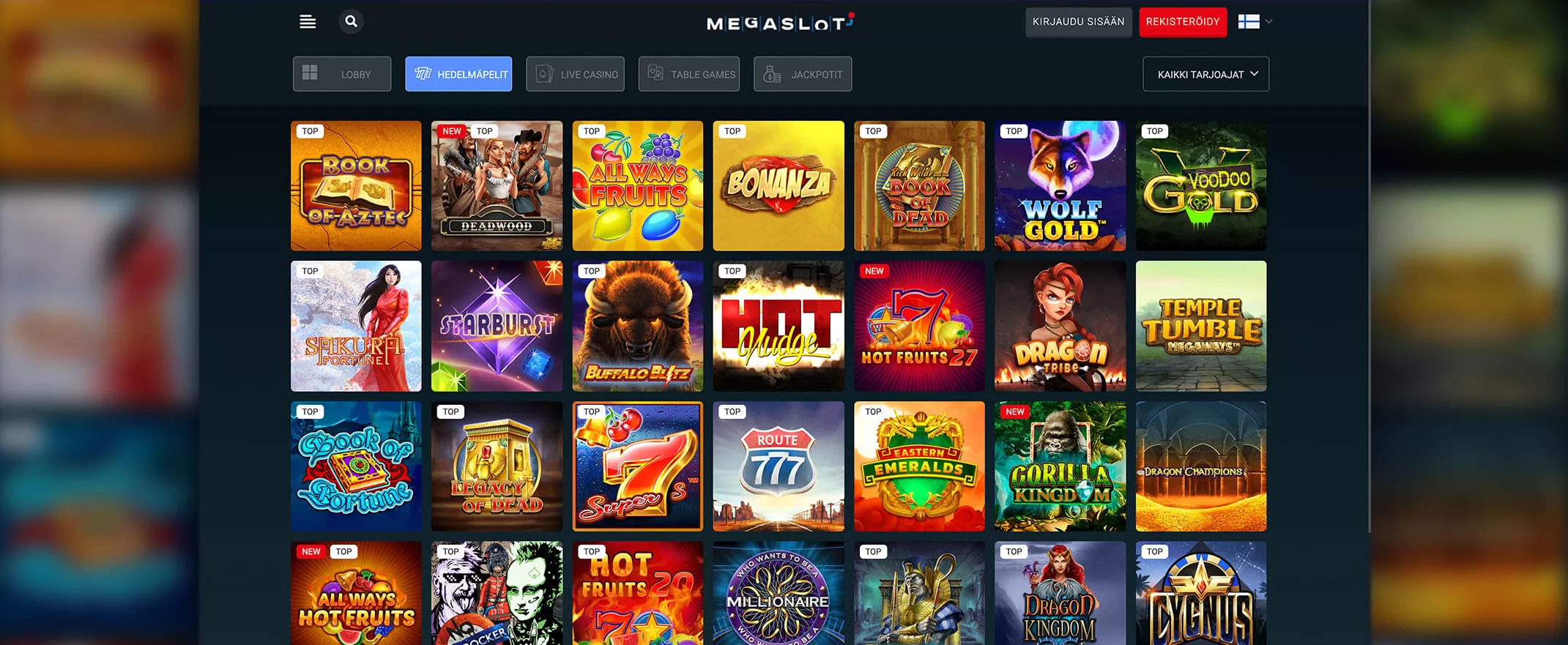 Megaslot-kasinon peliautomaatit
