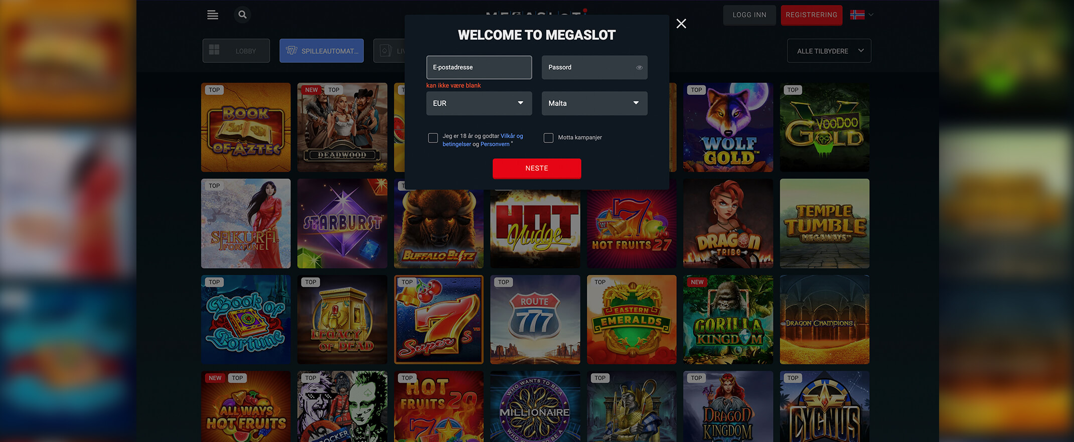 Slik Registrerer Du Deg Hos Megaslot Casino