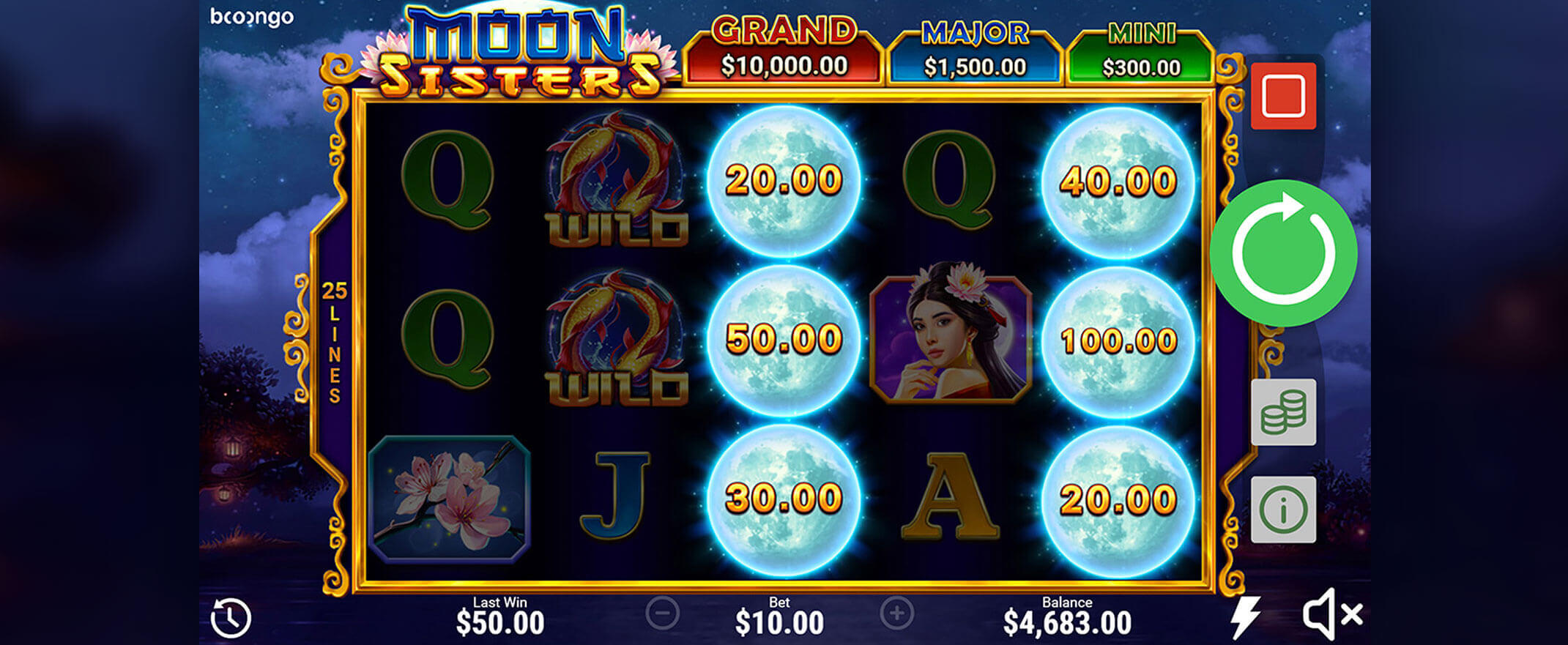 Moon Sisters Slot Review Screenshot