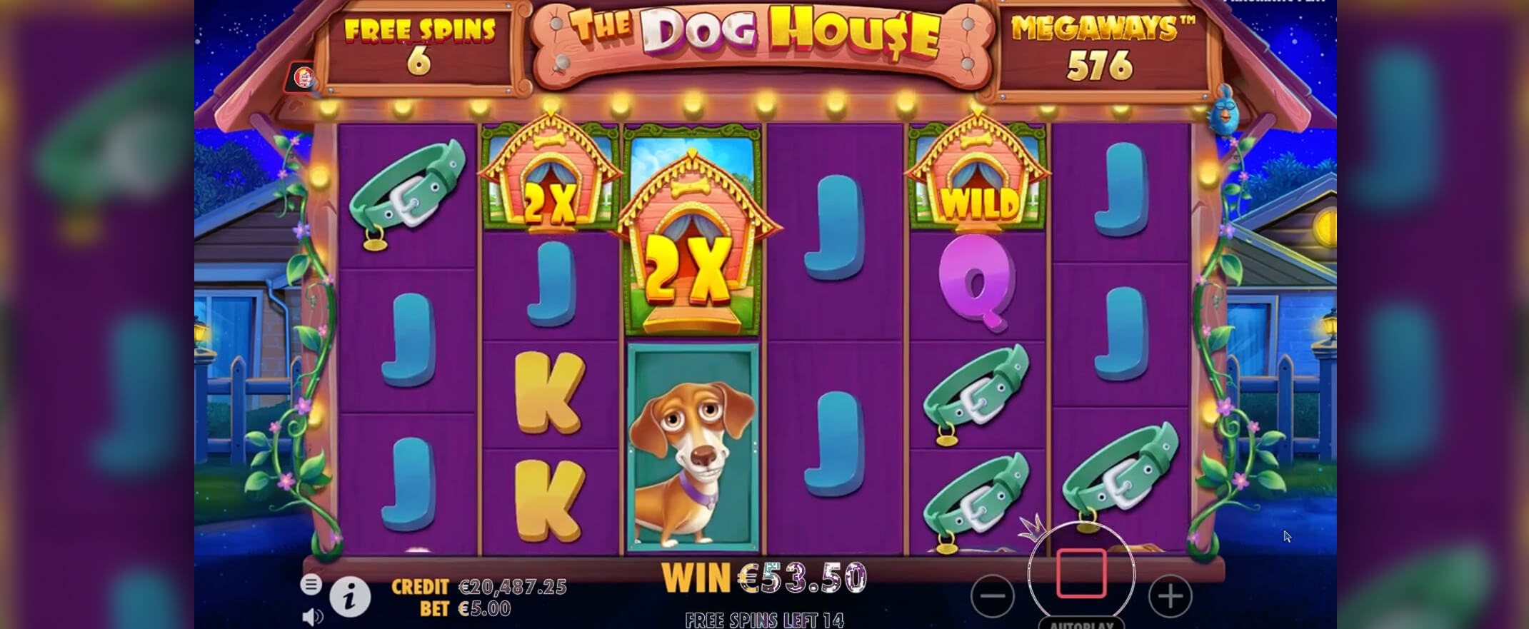 The Dog House Megaways Spielautomaten Bewertung - Bildschirmaufnahme des Slots