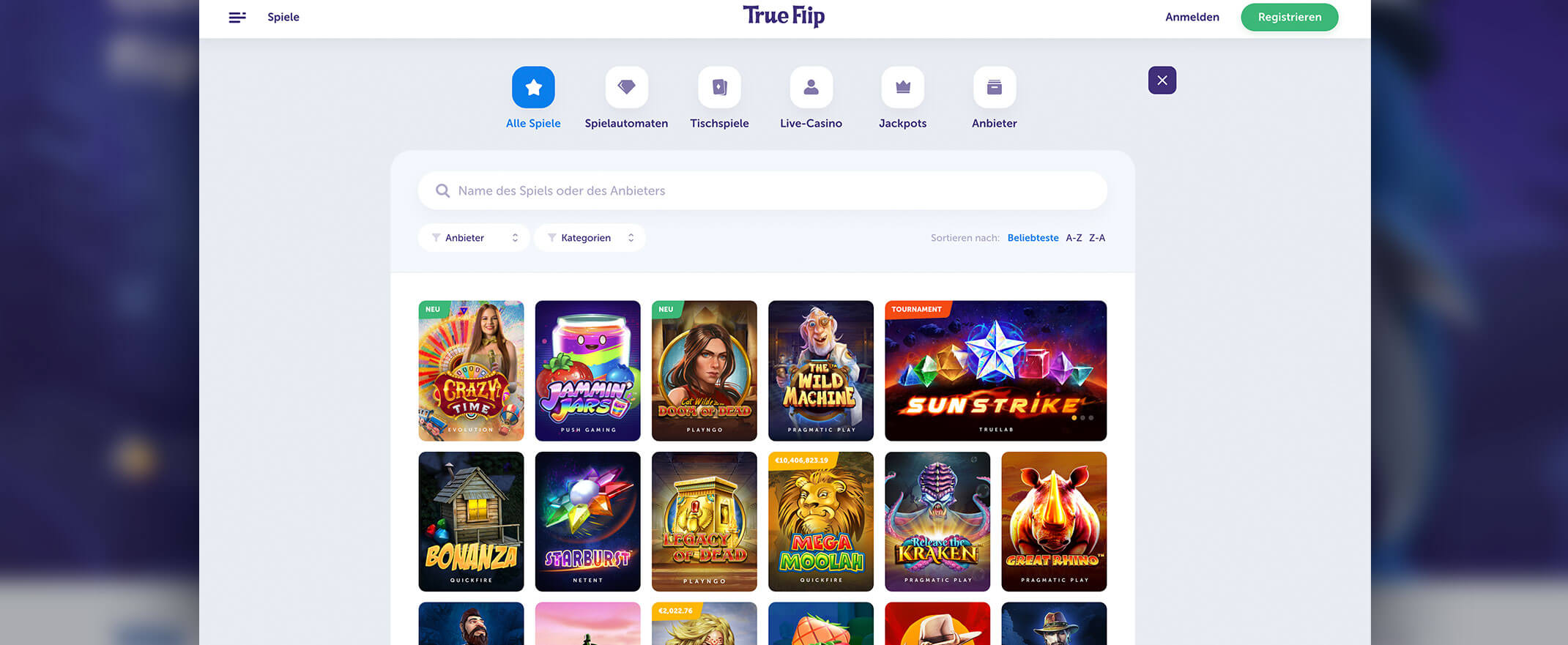 True Flip Casino spielautomaten