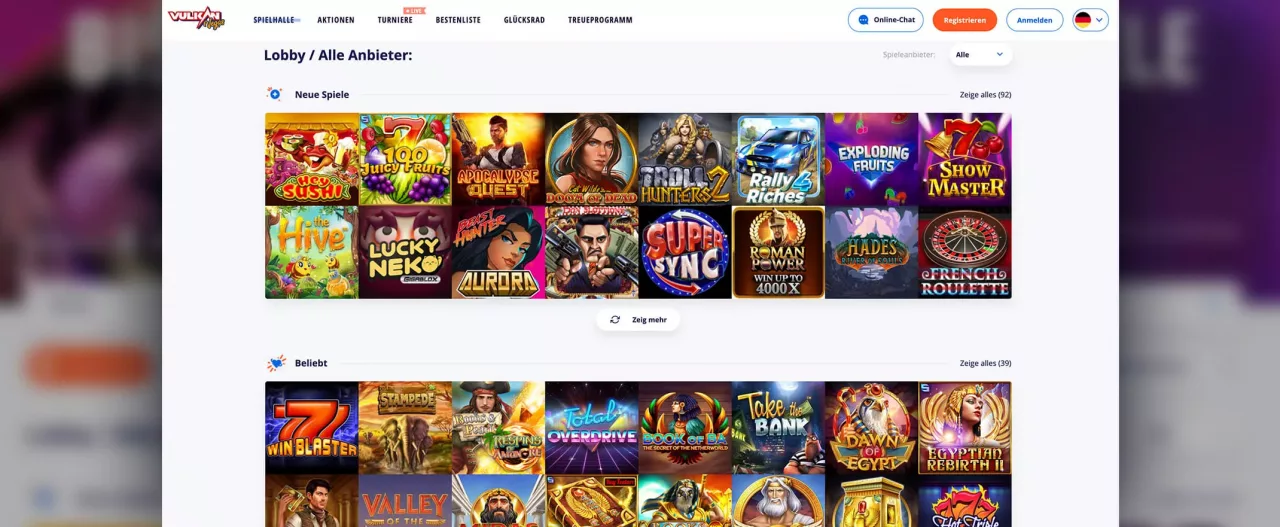 Vulkan Vegas Casino spiele