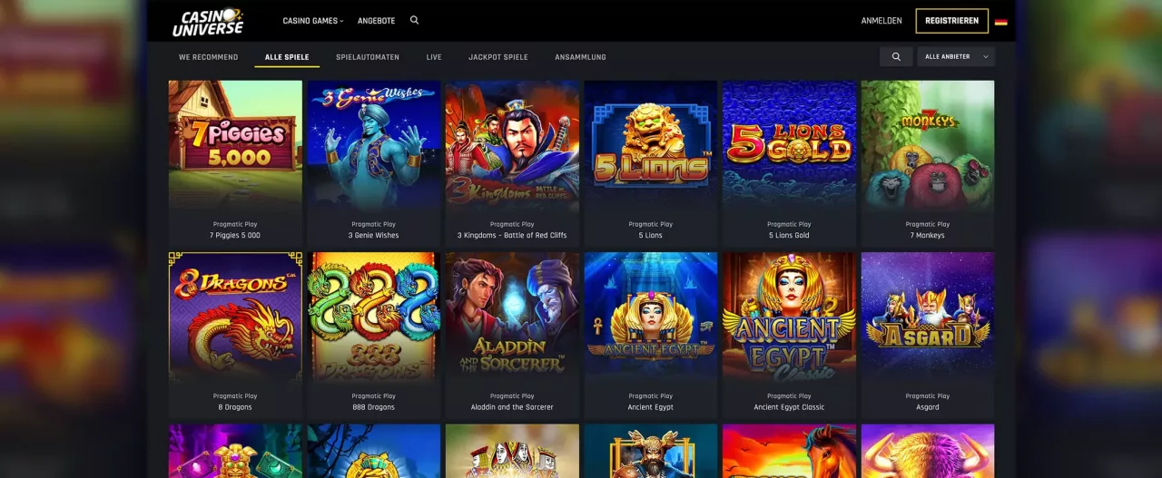Casino Universe spielautomaten