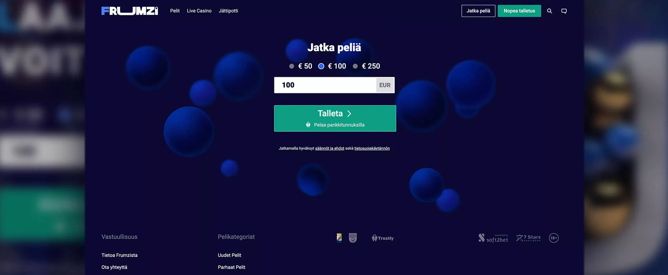 Frumzi Casino arvostelu (2024) | Lunasta Frumzi bonus