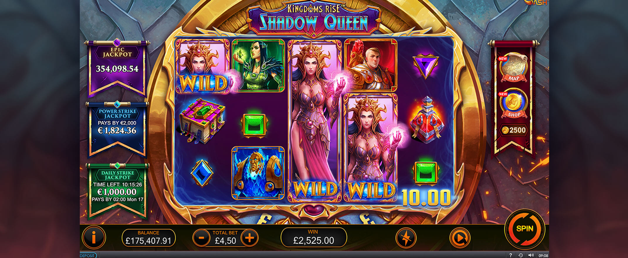 Kingdoms Rise Shadow Queen slot review screenshot