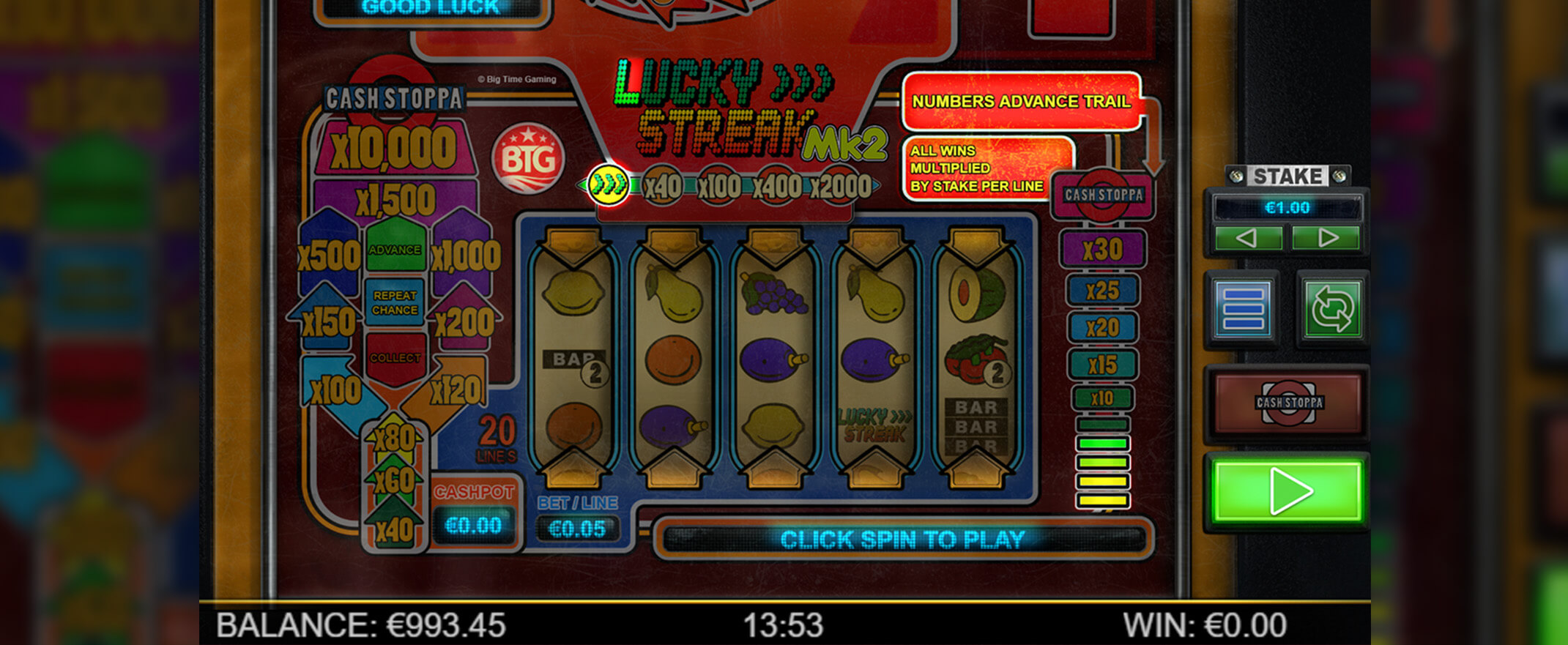 Lucky Streak Mk2 slot review screenshot
