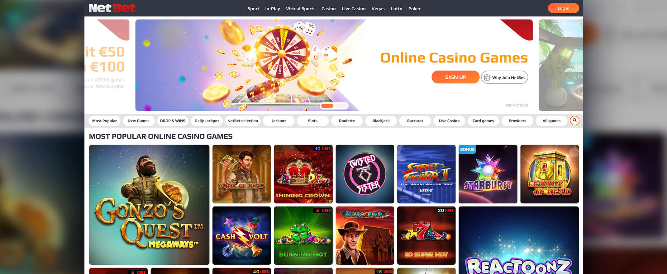 NetBet casino games