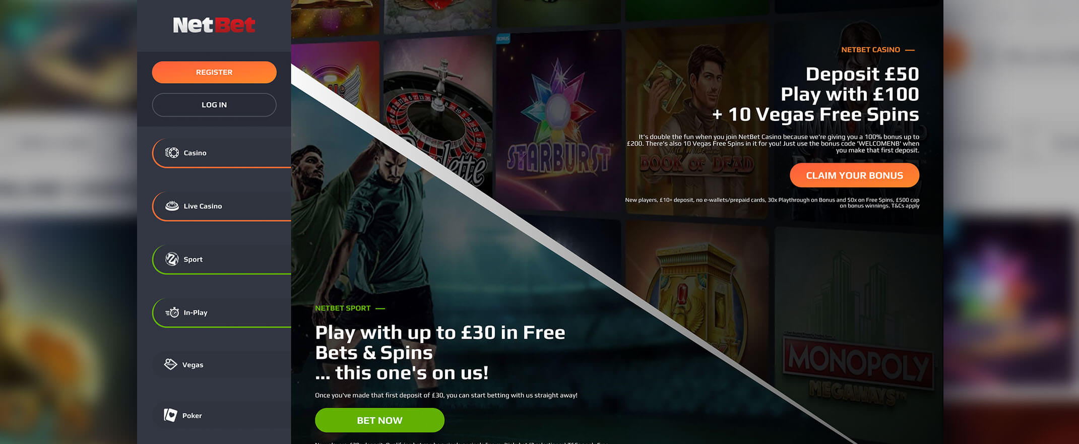 NetBet casino review screenshot