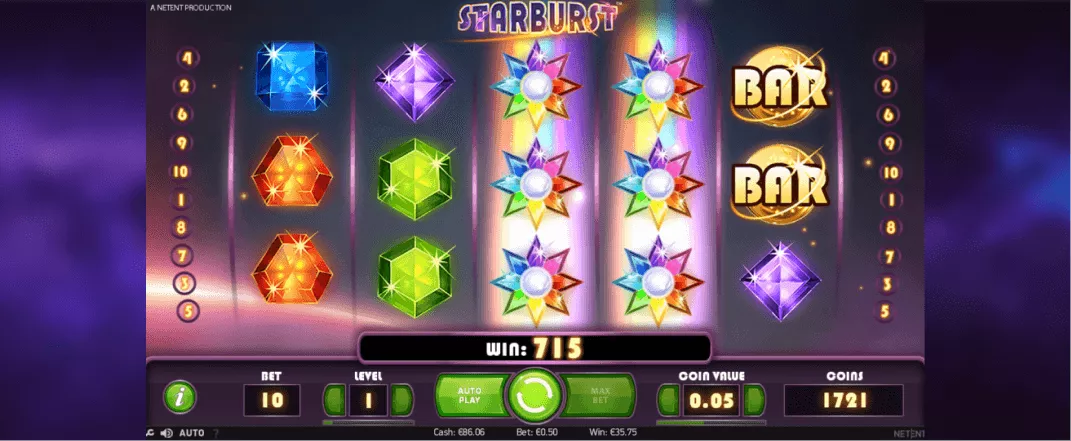 Starburst slot screenshot