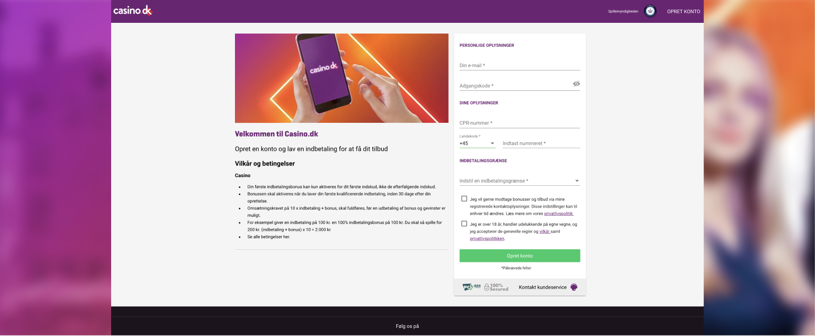 Casino.dk - Sådan registrerer du dig