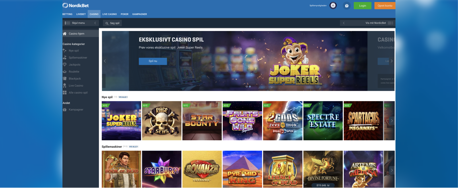 Nordicbet Casino Spiludviklere