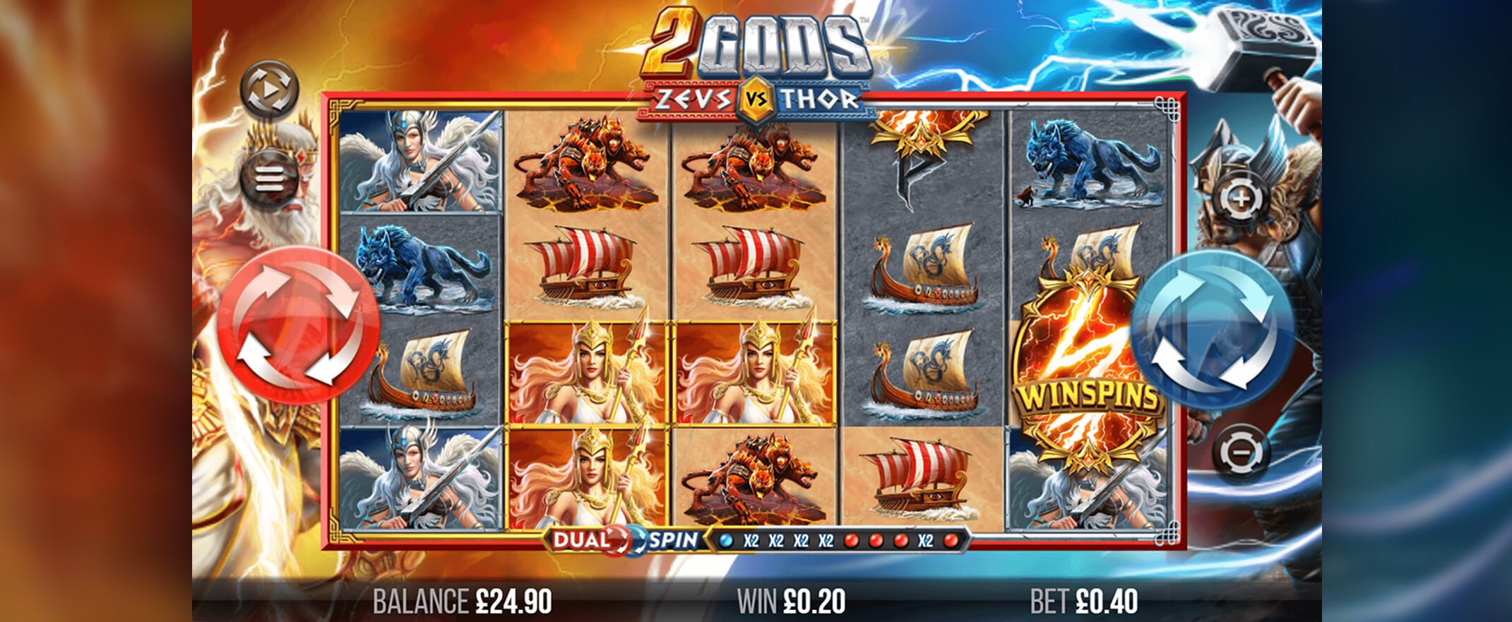 2 Gods Zeus Vs Thor slot screenshot