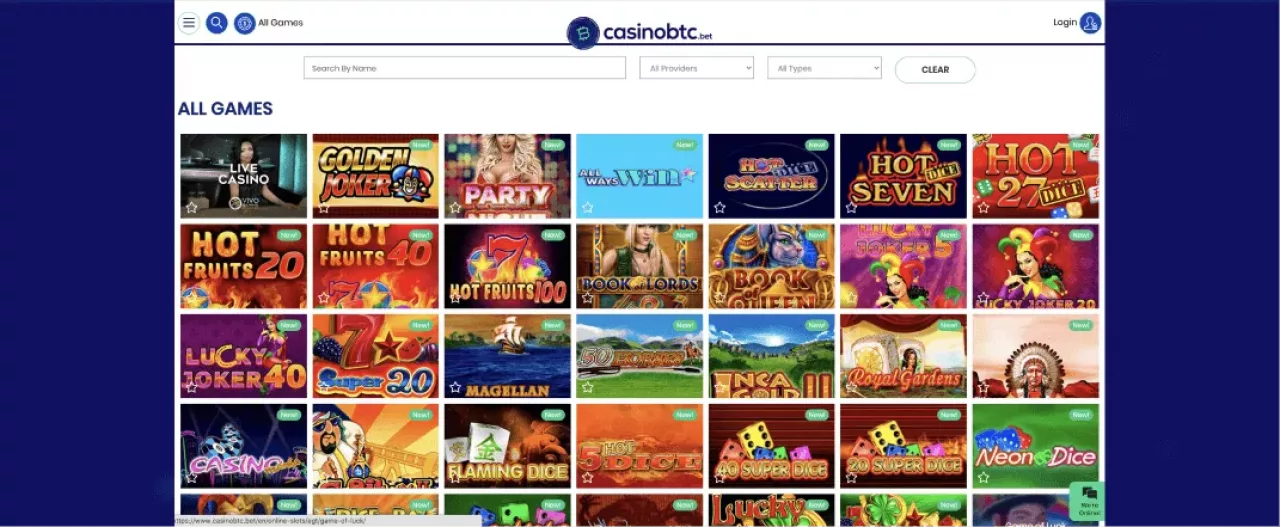 Casinobtc Casino spiele