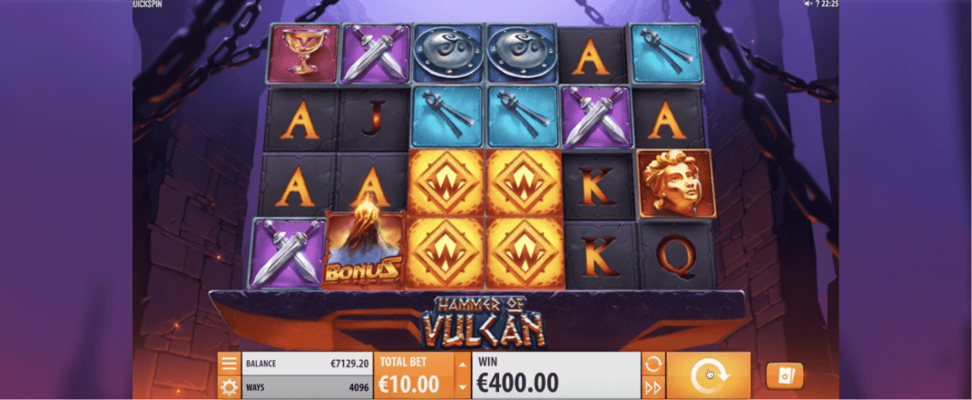 Hammer of Vulcan Spielautomaten Bewertung, Walzen und Symbolen