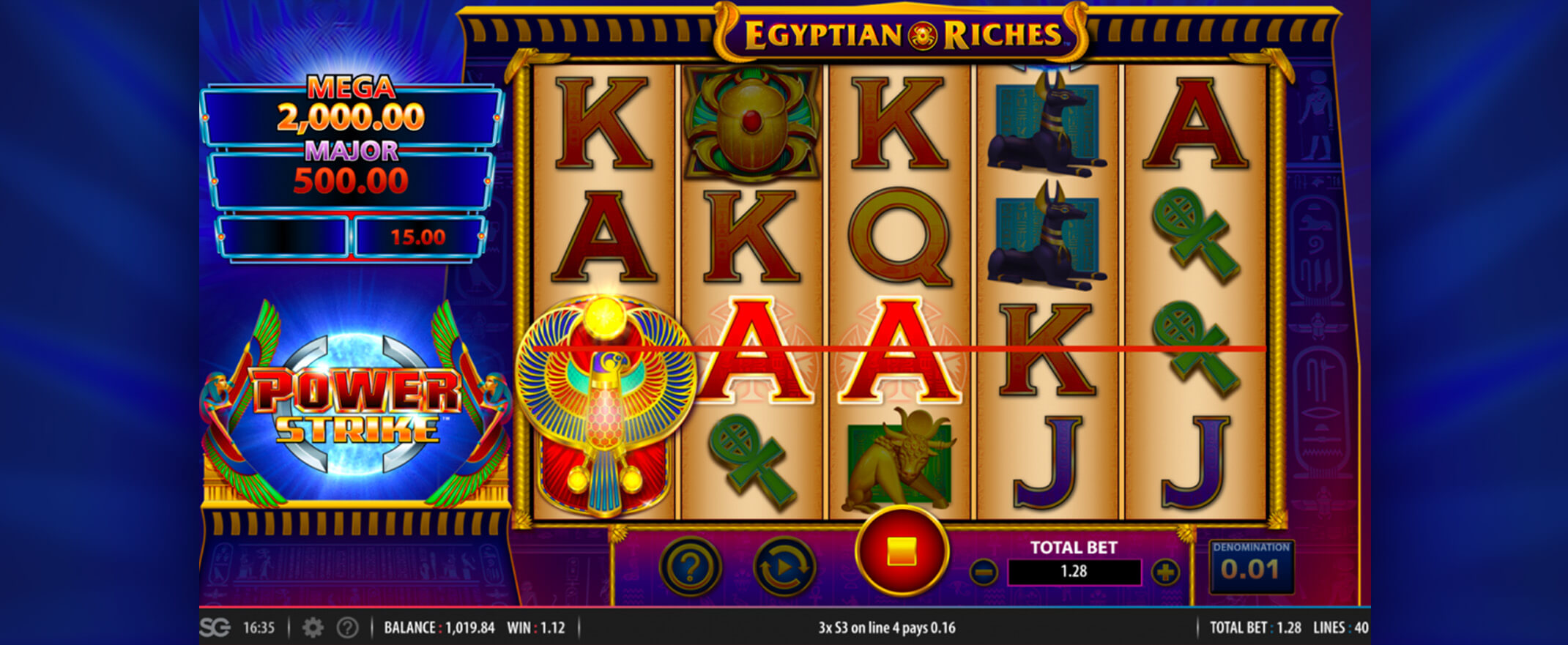 Power Strike Egyptian Riches slot screenshot