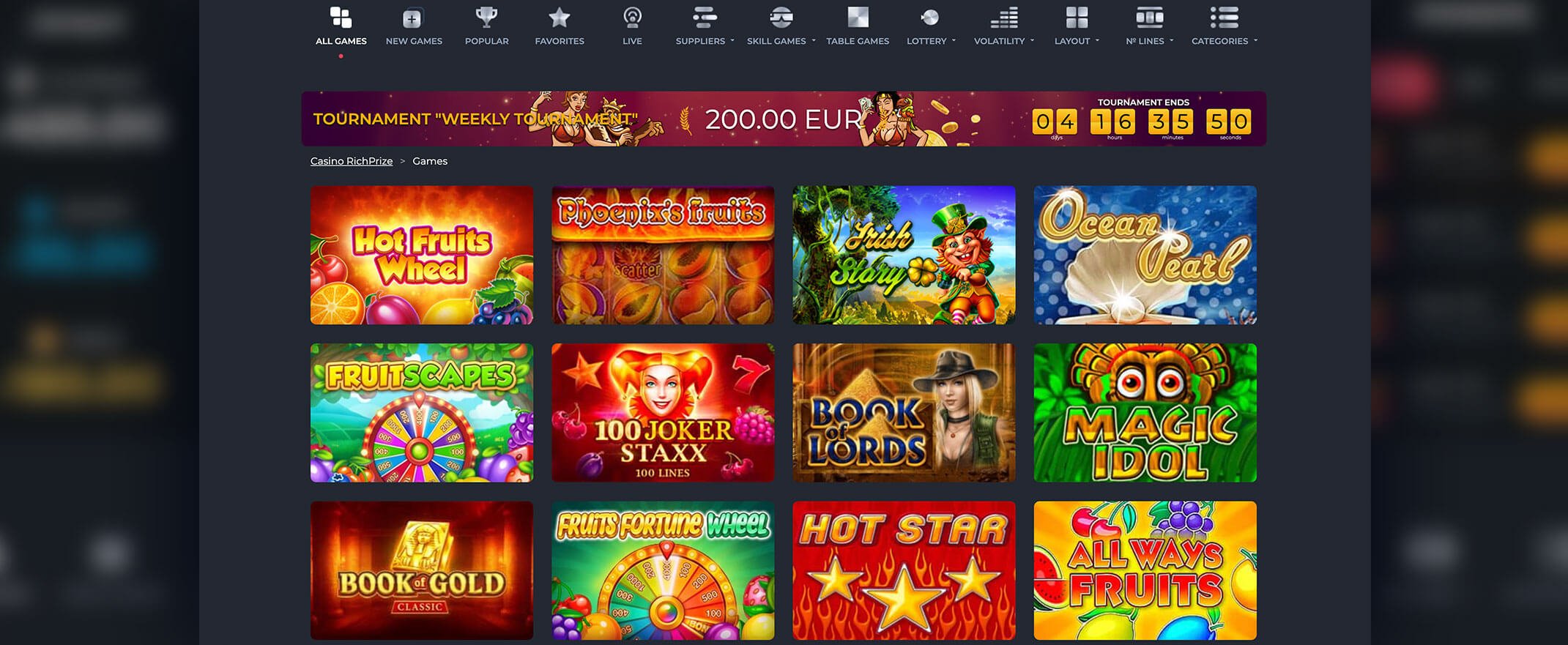 Rich Prize casinon peliautomaatit