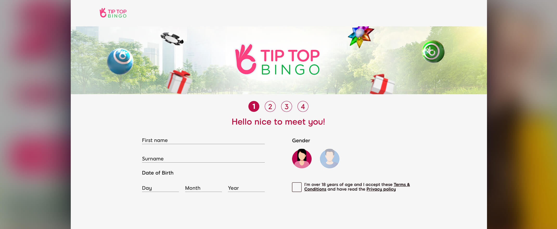 Tip Top Bingo Registration screenshot #ad