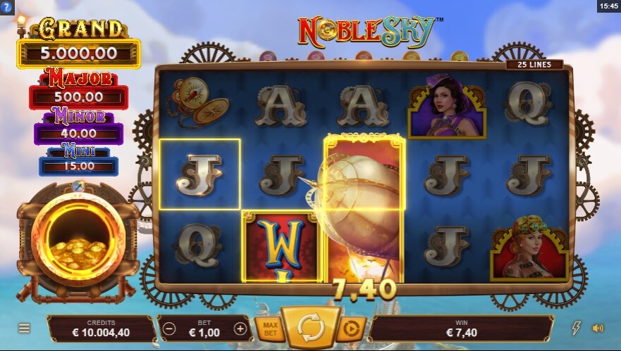 Noble Sky Spielautomaten Bewertung, Walzen & Symbolen