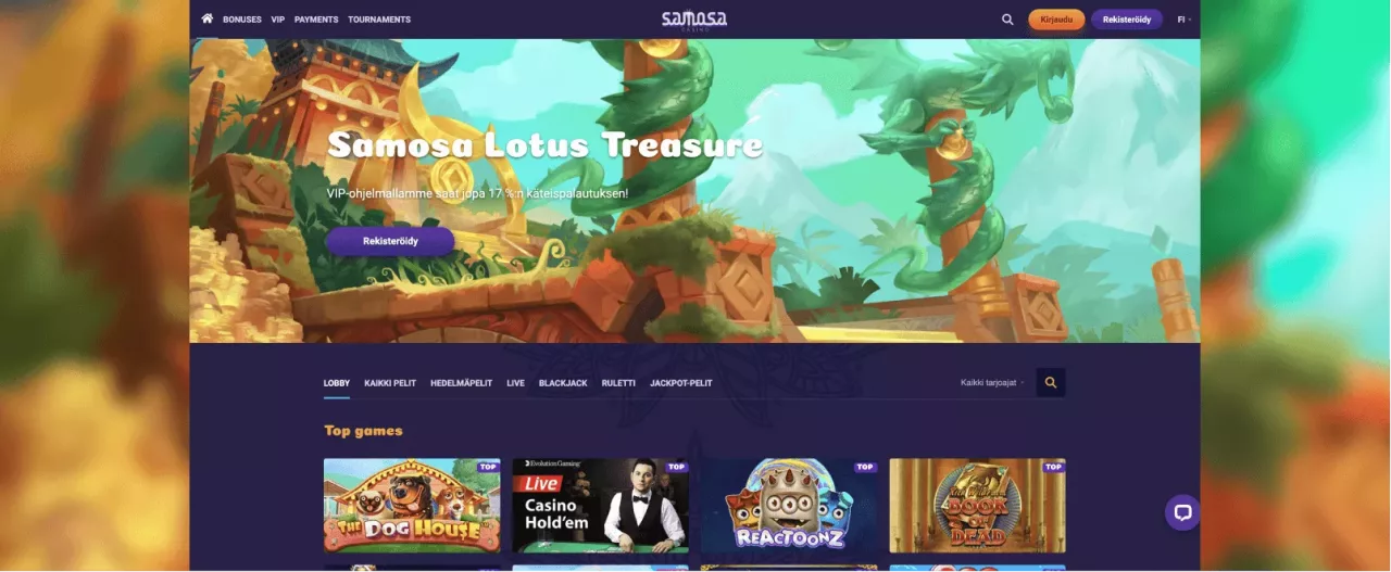 Samosa Casino arvostelu - kasinon etusivu