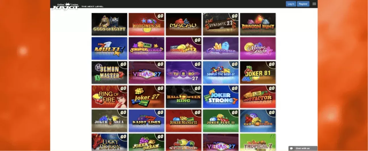 Kajot Casino peliautomaatit