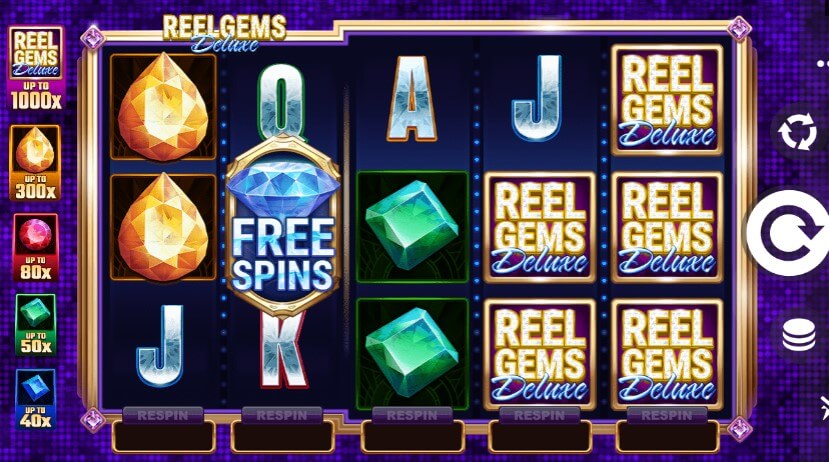 Reel Gems Deluxe Spielautomaten Bewertung, Walzen und Symbolen