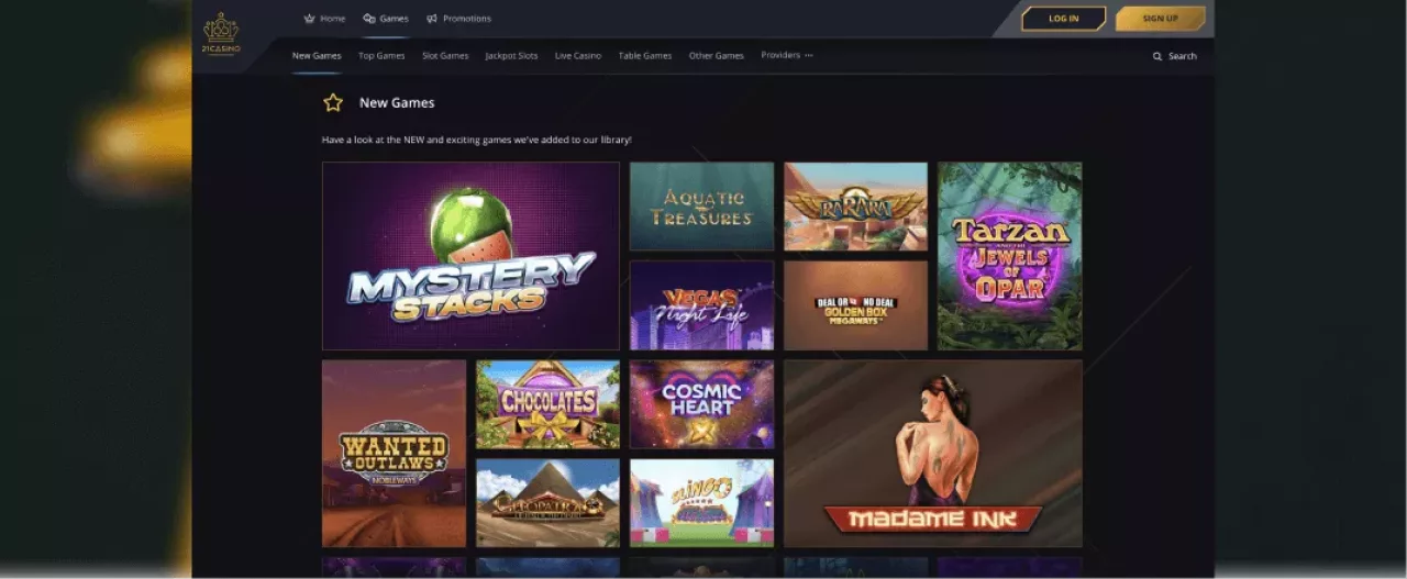 21 Casino games screenshot