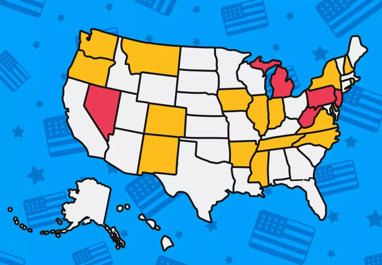 USA Online Gambling Map