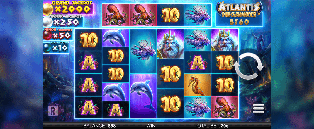 Atlantis Megaways slot screenshot