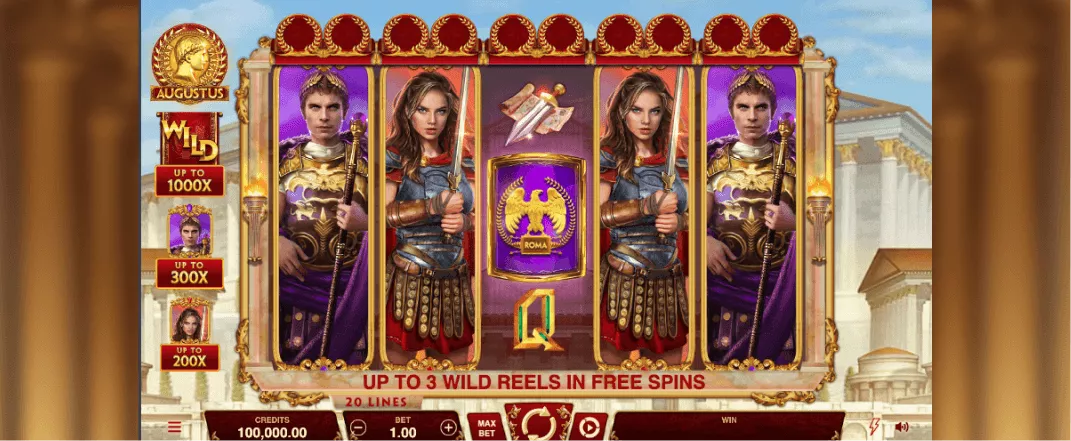 Augustus slot screenshot of the reels