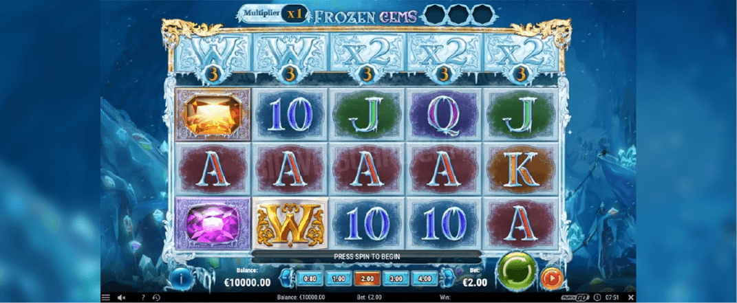 Frozen Gems Spielautomaten Bewertung, Walzen und Symbolen
