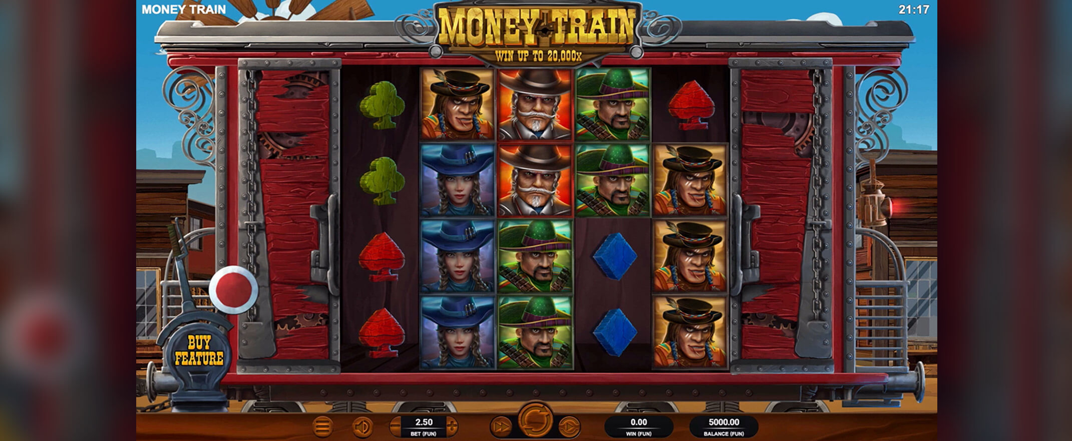 Money Train Spielautomat, Walzen und Symbolen