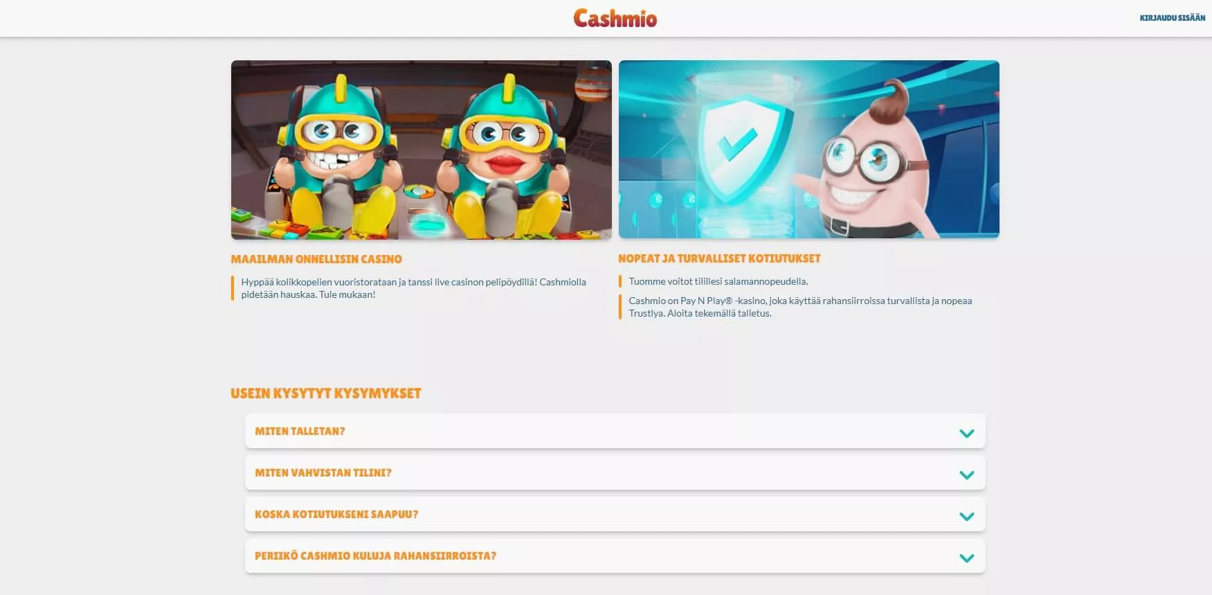 Cashmio casino etusivu