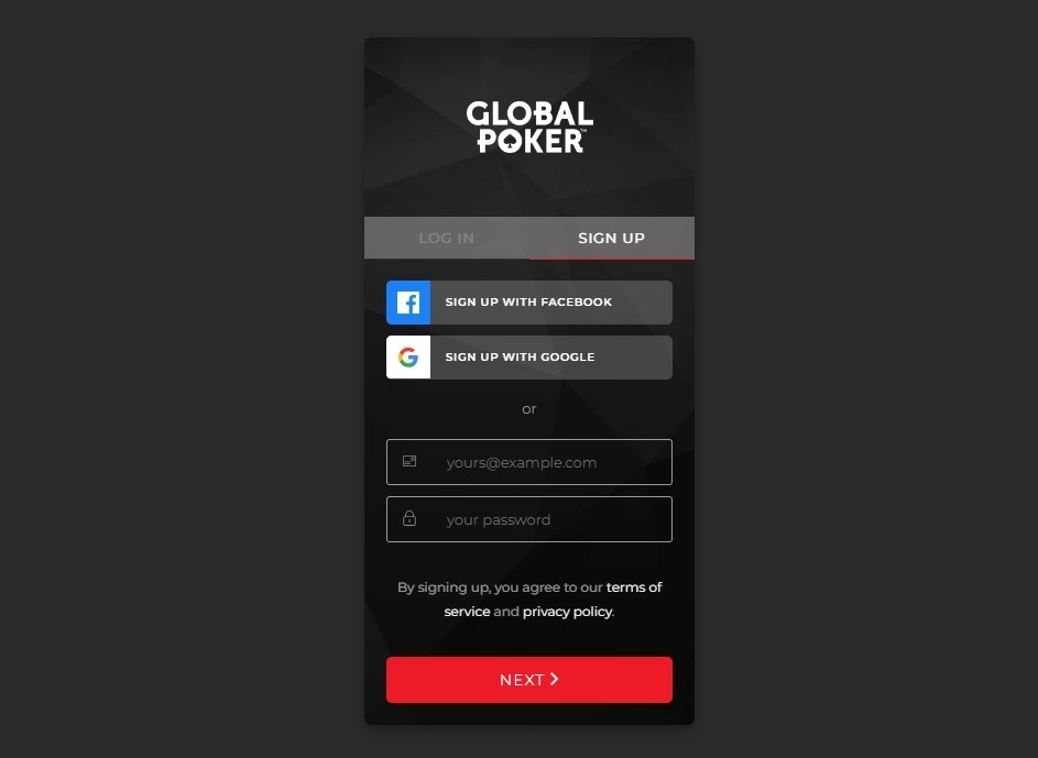 global poker sign up