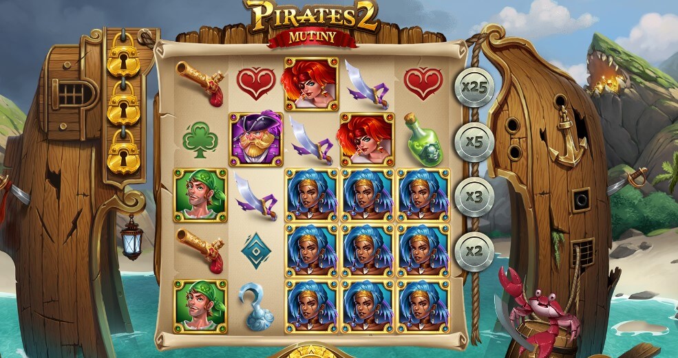 Pirates 2 peliautomaatti, kelat ja symbolit