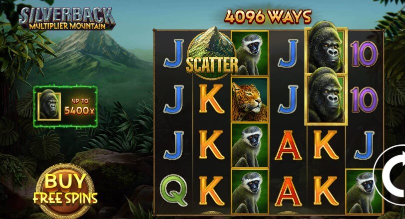 Silverback Multiplier Mountain peliautomaatti, kelat ja symbolit