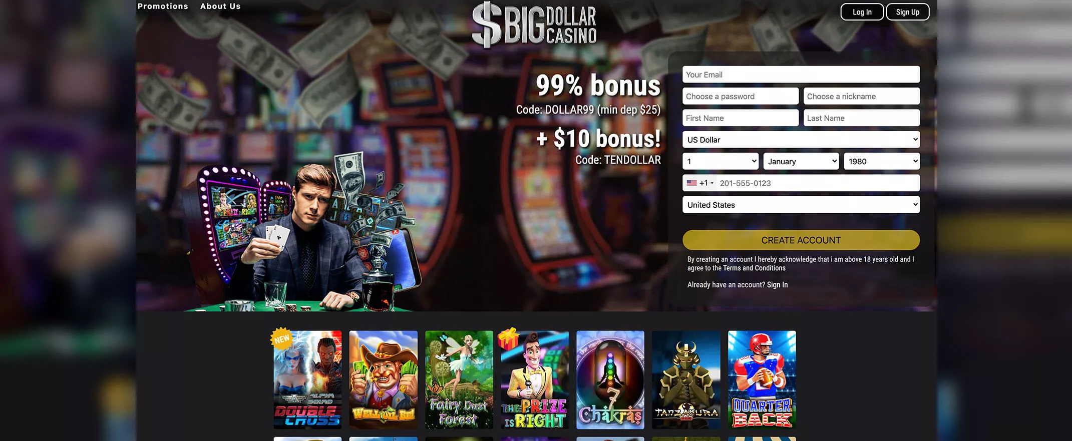 Big Dollar homepage screenshot