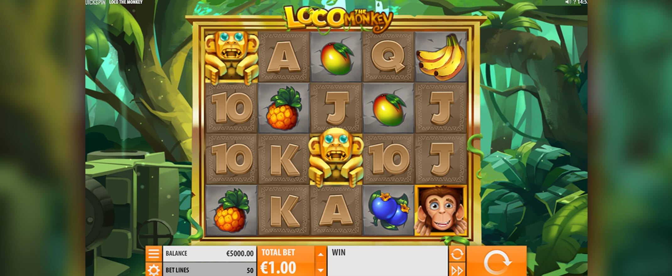 Loco the Monkey slot screenshot of the reels