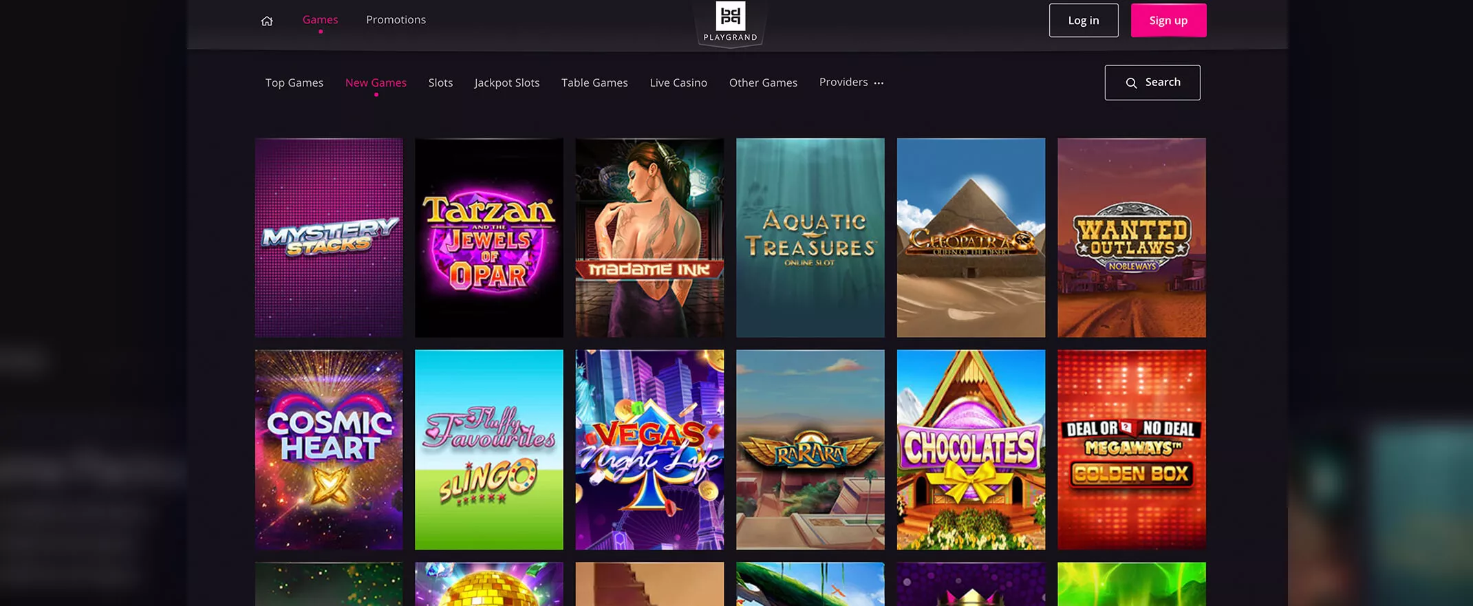 PlayGrand games screenshot