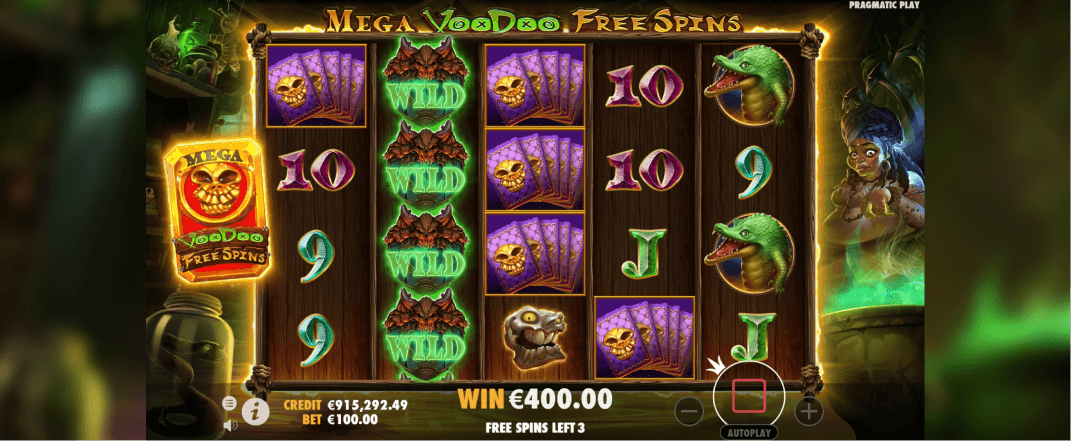 Voodoo Magic slot screenshot of the reels
