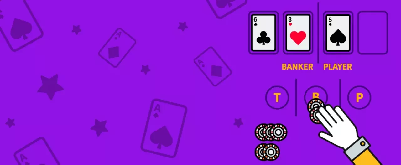 Baccarat image on purple background