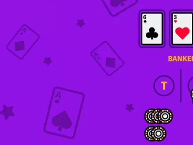 Baccarat image on purple background