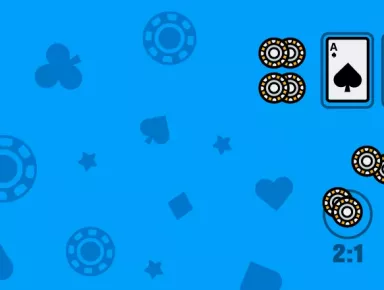 Live Blackjack image on blue background