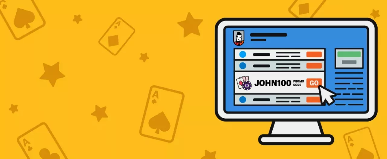 Bonus Code screenshot on desktop on yellow background