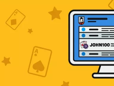 Bonus Code screenshot on desktop on yellow background