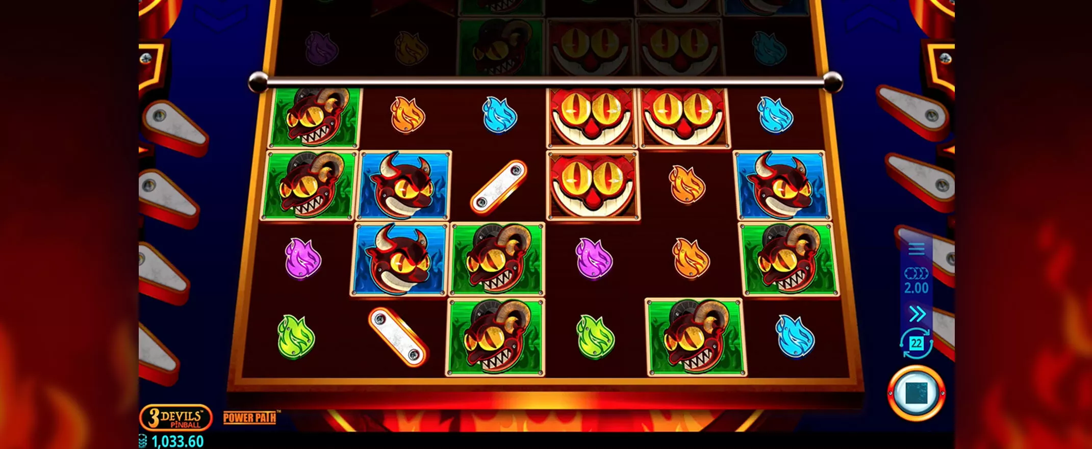 3 Devils Pinball screenshot of the reels